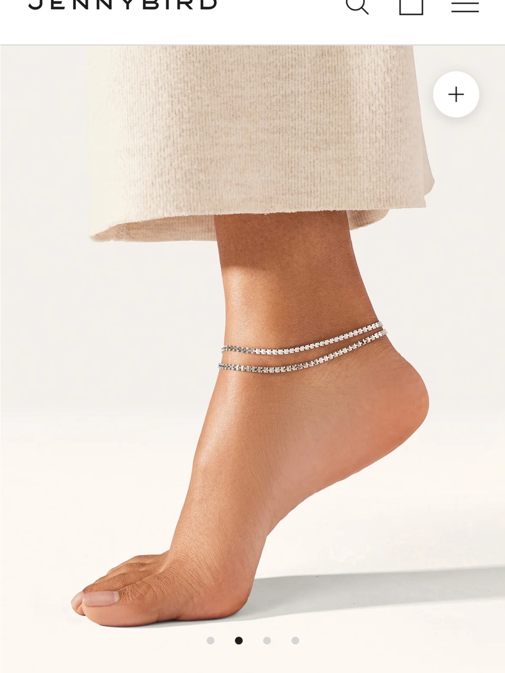Jenny Bird Double Amalfi Silver Anklet. NWT